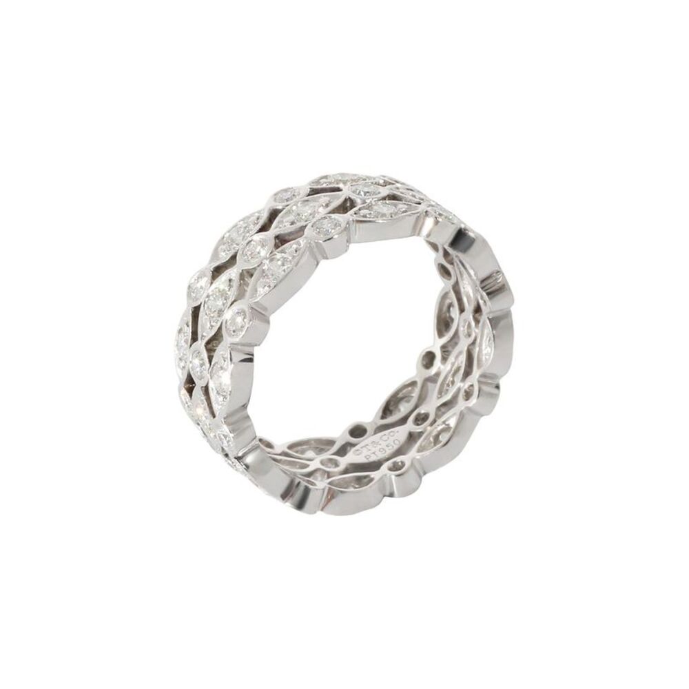 Pre Loved Tiffany Co Vintage Tiffany & Co. Three Row Jazz Ring in Platinum 1.2 - Picture 5 of 8